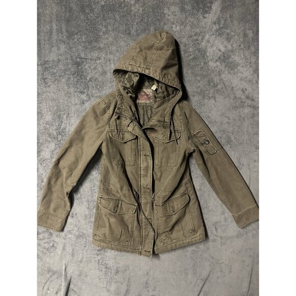 Levi's Jackets & Blazers - Levi Strauss Co Jacket Womens XS Military Green Canvas Work Core Quilted Hooded